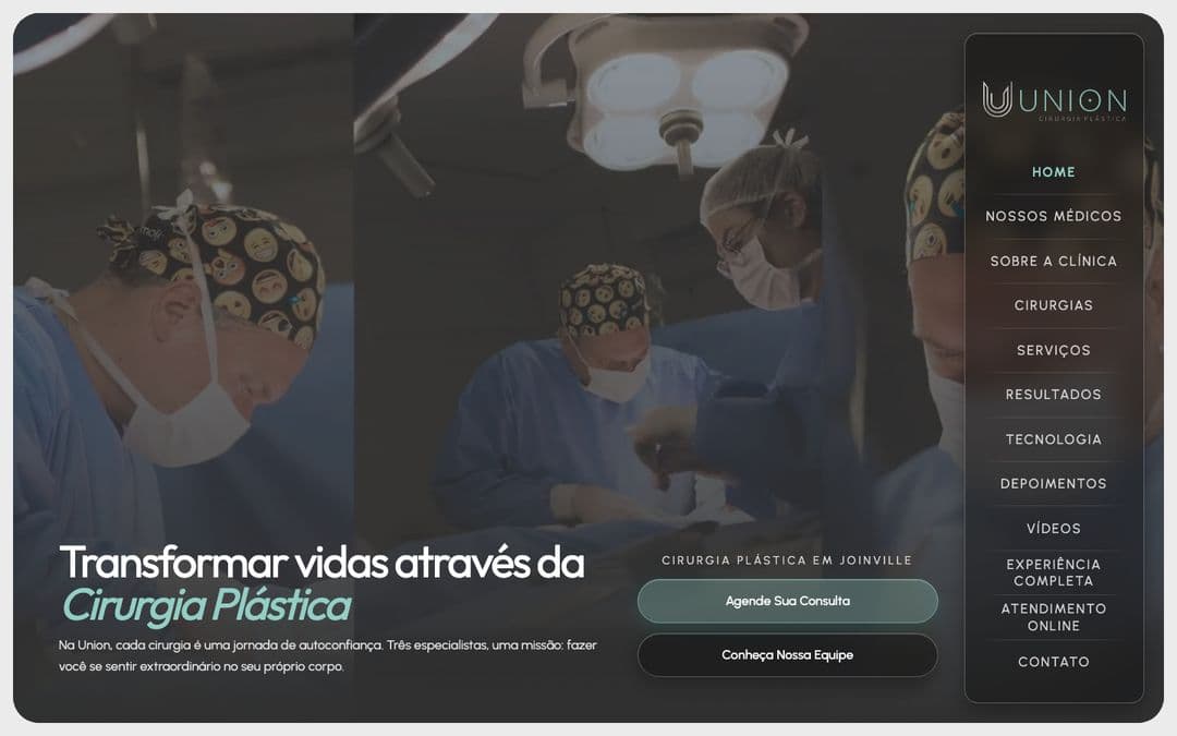 Site Union Cirurgia Plástica criado pela TempusTech